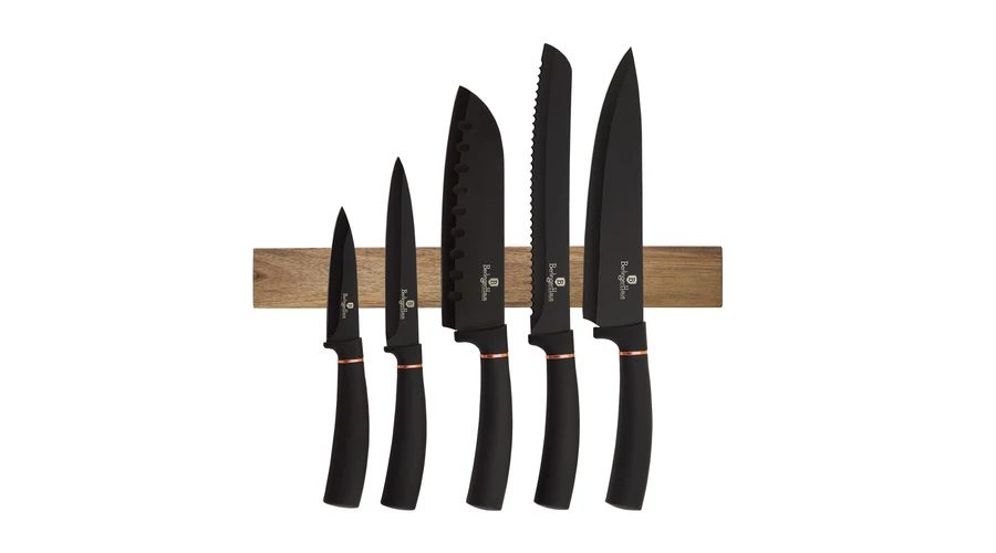 Berlinger Haus Black Rose Collection 6 r�szes k�sk�szlet tapad�smentes bevonattal, ak�cfa m�gneses f